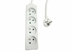 Microconnect MC-PS040150FRW multiprise 1,5 m 4 sortie[s] CA Blanc (4-way Power Strip French Type - E, 1.5m White - Warranty: 300M)