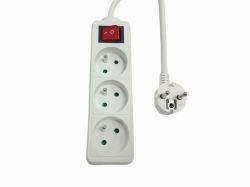 Microconnect MC-PSOO030150FRW multiprise 1,5 m 3 sortie[s] CA Blanc (3-way Power Strip on/off - switch French Type E, 1.5m - White - Warranty: 300M)