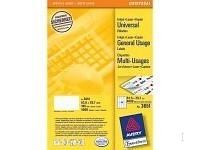 Avery Universal Labels, White 52,5x29,7mm [200] étiquette auto-collante 8000 pièce[s] (Universal Labels, White - 52,5X29,7Mm [200] - Self-Adhesive Label 8000 Pc[S] - Warranty: 12M)