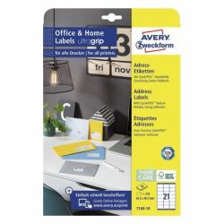 Avery 7160-10 étiquette auto-collante Rectangle Permanent Blanc 210 pièce[s] (Self-Adhesive Label Rectangle - Permanent White 210 Pc[S] - Warranty: 12M)