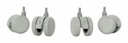 Leitz 53740085 roulette de meuble Gris 4 cm 4 pièce[s] (Leitz Castor Wheels for Ergo Small Electric Sit Standing Desk)