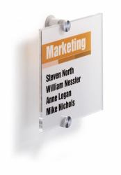 Durable 482219 support de panneau et stand d'information Acrylique, Aluminium Aluminium, Transparent (Durable CRYSTAL Door Sign 148x148mm)