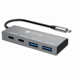 techly IUSB32C-HUB4AC2 station d'accueil Avec fil USB 3.2 Gen 1 [3.1 Gen 1] Type-C Argent 