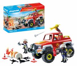 Playmobil Véhicule de pompiers avec bidon enflammé (Firefighting Truck)