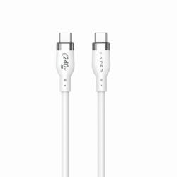 hyper HJ4001WHGL câble USB USB 2.0 1 m USB C 0,48 Gbit/s 240 W Blanc 