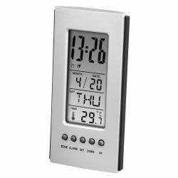 Hama LCD Thermometer, Digital Display, Alert Function, Music Function, Birthday Function, Silver (HAMA LCD-THERMOMETER HYGROMETER)