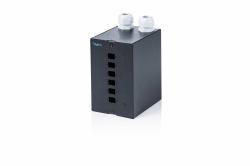 Digitus Fiber optic DIN rail distributor, 6 port, SC SX/LC DX, black (FIBER DIN RAIL PATCH MODULE 6X - SC SX / LC DX)