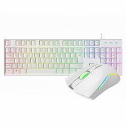 vida REBEL 2IN1 WHITE USB DESK KIT clavier Souris incluse Gaming QWERTY Anglais britannique Blanc 