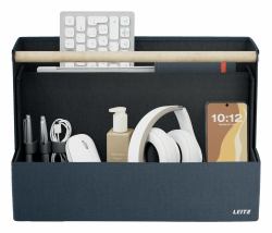 Leitz 61970089 bac de rangement de bureau Tissu Gris foncé (Leitz 61970089 Fabric Portable Desk Organiser with Handle)