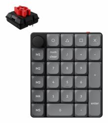 Keychron K0 Max QMK numeric keypad Universal Bluetooth/USB/RF Wireless Black, Grey (K0M-H1 WLES GATRON BAKLIT RED SWTCH)