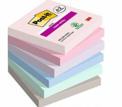 Post-It 7100259203 Carré Gris 90 feuilles Auto-adhésif (Post it Pack of 6 Super Sticky Notes Soulful Colours 76x76mm 90 Sheets)