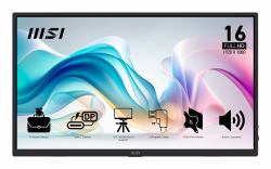 MSI PRO MP165 E6 téléviseur et moniteur portables Moniteur portable Noir 39,6 cm [15.6"] LED 1920 x 1080 pixels (Portable Tv/Monitor Portable - Monitor Black 39.6 Cm [15.6"] - Led 1920 X 1080 Pix...