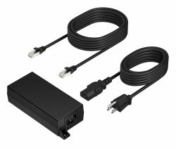 HP Poly PoE++ 65W 2.5G Adapter with 3.66m CAT6A Cable and Power Cord Noir 