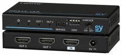 SY Electronics 1:2 HDMI 2.0 Splitter [DA] with Enhanced EDID management. 18 Gbps 