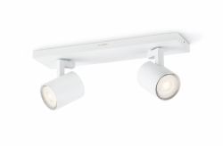 Philips myLiving Spot plafond/mur Runner 2 x (Living 5309231P0 Surfaced - Lighting Spot Gu10 Led 7 W F - Warranty: 12M)