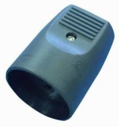 Microconnect Extender with earth, straight, black 10A-250V adaptateur prise d'alimentation Noir (Extender with earth, - straight, black 10A-250V - Warranty: 300M)