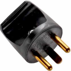 Microconnect Power Plug [round], Black adaptateur prise d'alimentation Type K [DK] Noir (Power Plug [round], Black - Warranty: 300M)