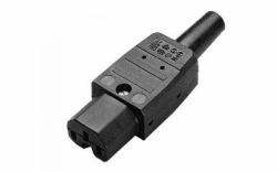 Female appliance plug, with - profile, C15, rewirable, - straight and black - Warranty: 24M