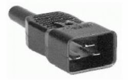 Appliance plug for UPS - 250V,16A, C20, [Male plug] - black - Warranty: 24M