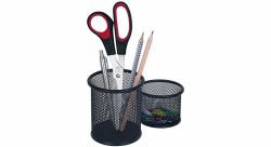 Wedo 65 401 porte crayons et stylos Métal Noir (WEDO Stiftehalter-Set 8,0 / 6,0 x 8,0 / 6,0 x 8,5 / 4,8 cm schwarz)