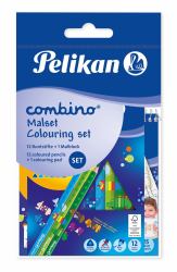 Pelikan 812726 crayon de couleur Multicolore 12 pièce[s] (Pelikan Ausmal-Set Combino, Block + 12 Buntstifte)
