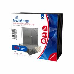 MediaRange BOX32 étui disque optique Boîtier DVD 1 disques Noir, Transparent (MEDIARANGE CD SLIMCASE FOR 1 DISC 5.2MM, BLACK TRAY 10PCK)