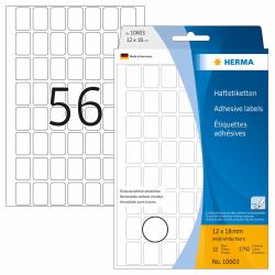 HERMA 10603 étiquette auto-collante Blanc 1792 pièce[s] (HERMA Vielzwecketiketten weiÃ 12x18 mm)