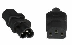 Microconnect PE613AD adaptateur prise d'alimentation C6 C13 Noir (Power Adapter C6 to C13 F-F - IEC 60320-C6 Female - C13, - Black - Warranty: 300M)
