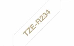 Brother TZE-R234 label-making tape Gold on white (BROTHER PTOUCH RIBBON 12MM X 4M GOLD ON WHITE)
