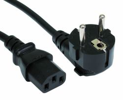 Cables Direct 1.8m Euro Mains Lead - IEC [C13] Black C13 coupler (CDL 1.8m P Euro Plug to C13 Mains)