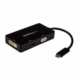 StarTech.com USB-C Multiport Video Adapter - 3-in-1 - 4K 30Hz - Black (USB C MULTIPORT ADAPTER DONGLE - TYPE-C TO HDMI VGA DVI CONVERTER)