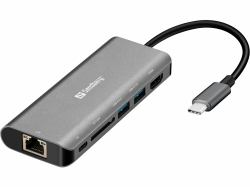 Sandberg USB-C Dock HDMI+LAN+SD+USB,100W 