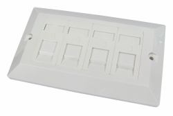 Cables Direct Dual Cat6 Faceplate 4 Port outlet box White (CDL 4Port Cat6Faceplate-DualGangV2)