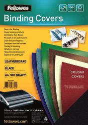 Fellowes Delta A4 Papier Noir 100 pièce[s] (A4 Leatherboard Covers Black 100pk [FSC])