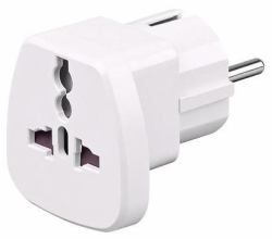 Microconnect PETRAVEL power plug adapter Universal White (Universal Travel adapter white - work to UK, US, DK, CH, IT. - This adapter doesn't convert line voltage! - Warranty: 300M)