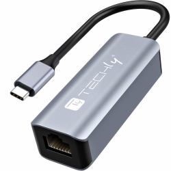 Techly IDATA USB-ETGIGA-CA station d'accueil Avec fil USB 3.2 Gen 1 [3.1 Gen 1] Type-C Noir, Argent 