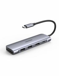 Ugreen 6-in-1 USB C PD USB 3.2 Gen 1 [3.1 Gen 1] Type-C Argent 