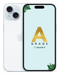 upcycle it Apple iPhone 15 [Refurbished] A 15,5 cm [6.1"] Double SIM iOS 17 5G USB Type-C 128 Go Bleu Reconditionné 