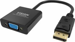 Vision TC-DPVGA/BL câble vidéo et adaptateur DisplayPort VGA [D-Sub] Noir 