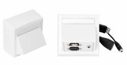 Vivolink WI221260 prise de courant HDMI + USB A + 3,5 mm Blanc 