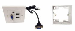 Vivolink WI221293 prise de courant HDMI + VGA + USB A + 3.5mm Blanc 
